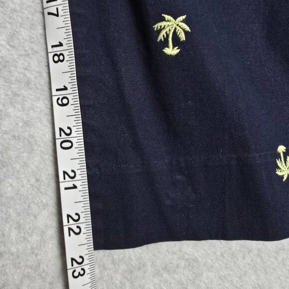 Talbots Womens Size 6 Navy Blue Palm Tree Curvy Ankle Cropped Chino Vacay Pants - Picture 9 of 12